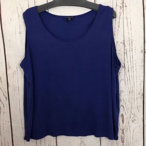 Eileen Fisher Silk Tank Top Blue 1X